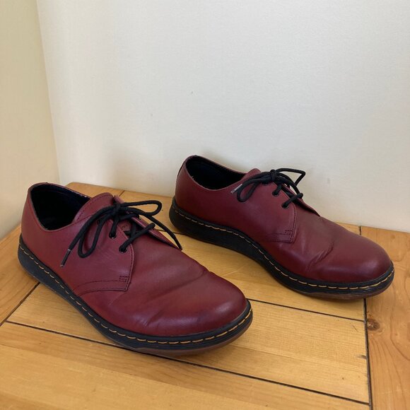 Dr Martens Cavendish Oxford Lace Up Shoes Cherry Red SoftWair Men 11 Ladies 12 - Picture 1 of 10